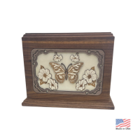 3D Art Butterfly Walnut Cremation Urn