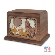 3D Art Wolf Cremation Urn