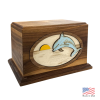 3D Dolphin in the Sunset Cremation Urn
