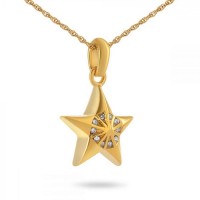 Star Bright Solid Gold Cremation Chamber Pendant Necklace