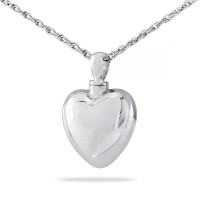 Stainless Steel Heart Love Cremation Chamber Pendant Necklace