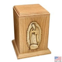 Lady of Guadalupe Oak Wood Cremation Urn Lady of Guadalupe Oak Wood Cremation Urn