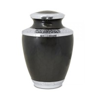 Black Floral Adult Brass Cremation Urn