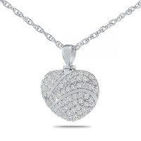 White Stone Heart Steel Keepsake Cremation Urn