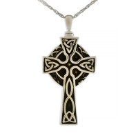 Celtic Cross Silver Pendant Cremation Urn