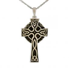 Celtic Cross Silver Pendant Urn