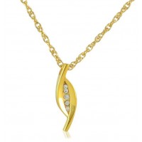 Crystal and Gold Steel Keepsake Cremation Urn Pendant