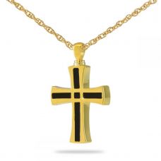 Men's Cross Chain Link Gold Steel Keepsake