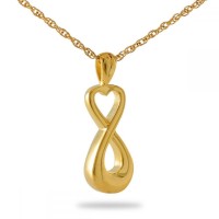 In Love Forever Gold Steel Cremation Chamber Pendant Necklace