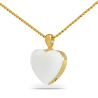 Mother of Pearl Simple Gold Steel Keepsake Cremation Urn