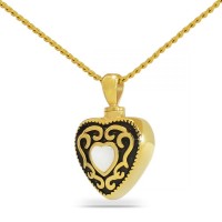 Western White Heart Gold steel Keepsake Cremation Urn