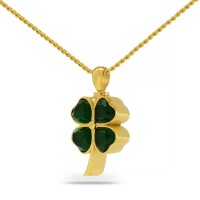 Clover Shamrock Gold Steel Keepsake Cremation Urn