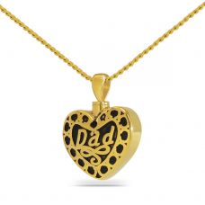 Gold Steel Dad Heart Necklace Keepsake