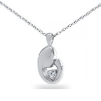 Mother's Love White Stone Steel Keepsake Cremation Urn