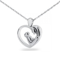 Mother and Child steel Cremation Chamber Pendant Necklace