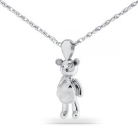 Baby Bear Steel Cremation Chamber Pendant Necklace