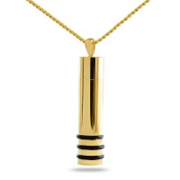 Cylinder Rings Ash Gold Steel Pendant Cremation Urn