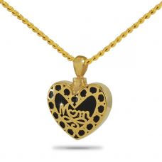 Mom Heart Necklace Gold Steel Keepsake