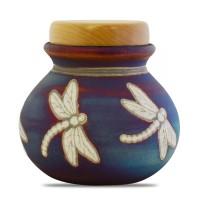 Dragonfly Raku Ceramic Keepsake Cremation Urn