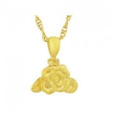 Gold Steel Rose Keepsake Necklace