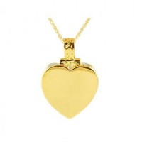 Gold Steel Heart Keepsake Cremation Urn