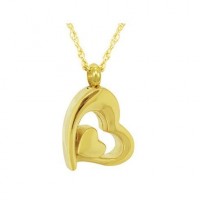 10K, 14K or 18K Gold - Solid Gold Love Lives On Cremation Chamber Pendant Necklace