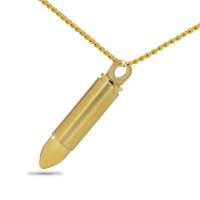 10K Solid Golden Bullet Pendant Cremation Urn