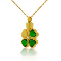 10K, 14K or 18K Gold - Celtic Shamrock Solid Gold Keepsake Cremation Urn