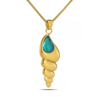 Shell Solid Gold Cremation Chamber Pendant Necklace