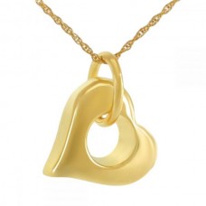 10K Side Solid Gold Heart Cremation Chamber Necklace