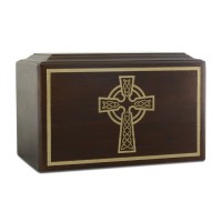Solid Ash Celtic Cross Wood Cremation Urn