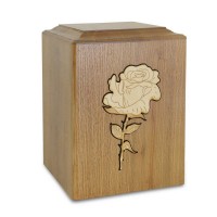 Golden Rose Wood Cremation Urn