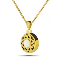 White Stone Cremation Chamber Necklace