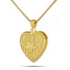 Heart Flower Gold Steel keepsake