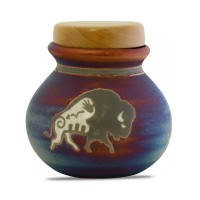 Bison Raku Ceramic Keepsake Cremation Urn