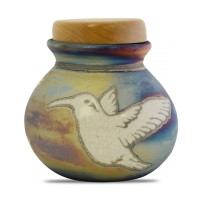 Western Garden Raku Keepsake Cremation Urn