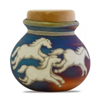 Celestial Horses Raku Keepsake Cremation Urn