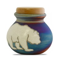 Big Bear Raku Keepsake Cremation Urn