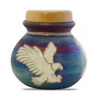Eagle Raku Keepsake Cremation Urn