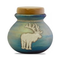 Elk Raku Keepsake Cremation Urn