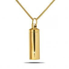 Gold Steel Cylinder Jewelry Urn