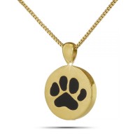 Gold Paw Print Steel Keepsake Cremation Urn