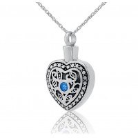 Celestial Heart Silver Cremation Chamber Pendant Necklace