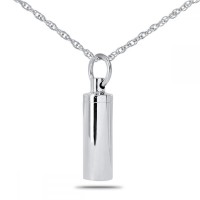 Silver Cylinder Jewelry Cremation Urn