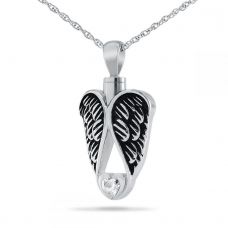 Steel Winged Heart Necklace Keepsake