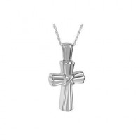 Cross of Rays Steel Pendant Cremation Urn