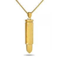 Bullet Pendant Gold Steel Keepsake Cremation Urn