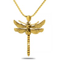 Dragonfly Solid Gold Keepsake Cremation Urn