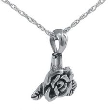 Steel Rose Keepsake Necklace