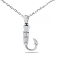 Fishing Hook Silver Keepsake Cremation Urn